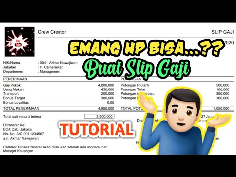 CARA BUAT SLIP GAJI MODAL HP#TUTORIAL