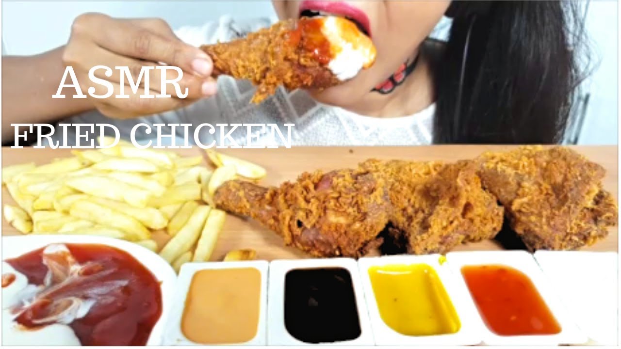 ASMR:FRIED CHICKEN AND FRIES 먹방  (CRUNCHY EATING SOUNDS) NO TALKING