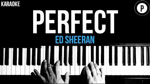 Ed Sheeran - Perfect Karaoke SLOWER Acoustic Piano Instrumental Cover Lyrics