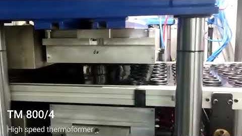 PP Coffee lid testing on TM 800/4 Thermoformer