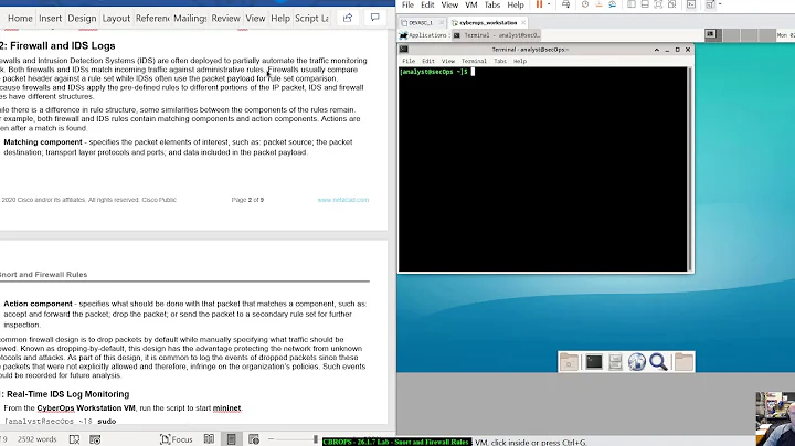 CBROPS - 26.1.7 Lab - Snort and Firewall Rules