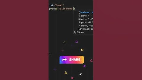 CHECK PALINDROME USING ONE LINE OF CODE | PYTHON PROGRAMMING
