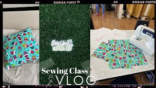 COME WITH ME TO MY FIRST SEWING CLASS | SEWING A PILLOW CASE | BEGINNER SEWING PROJECT | SEWING 101