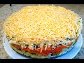 Слоёный салат с курицей