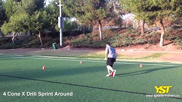 4 Cone X Drill Sprint Around