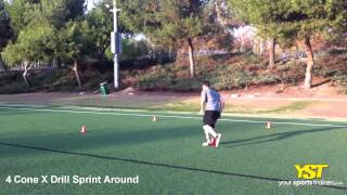 4 Cone X Drill Sprint Around