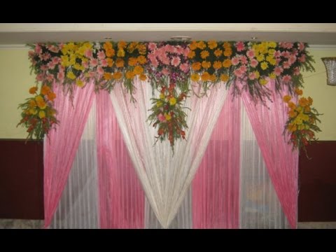 Simple Wedding Stage Decoration At Home - YouTube