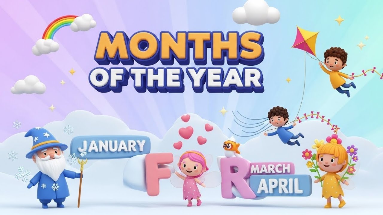 Months of the Year for Kids | Learn All 12 Months with Fun 3D Characters