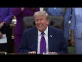 President Donald Trump takes questions at maternal health care event