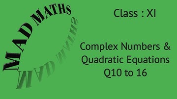 Complex Numbers NCERT Exemplar Q10 to 16