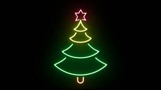 neon christmas tree | 4K Sticker | No Copyright | Motion Graphics | Templates | Stock Footage