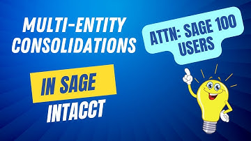 Sage Intacct Multi Entity Consolidation