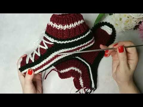 Удобные носки-кеды спицами,без шва по подошве. - YouTube
