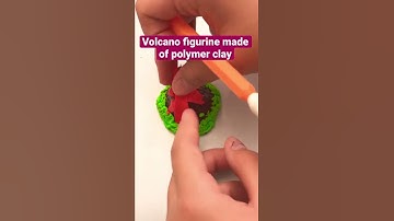 " Mini Volcano Eruption 🌋 Made from Polymer Clay / Satisfying DIY Figurine " #volcano #shorts