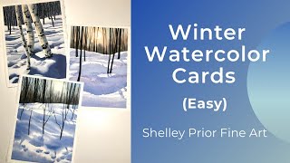 Watercolor Winter Cards (easy)