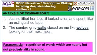 Avoiding Despair-inducing Similes - GCSE Descriptive / Narrative Writing - 1