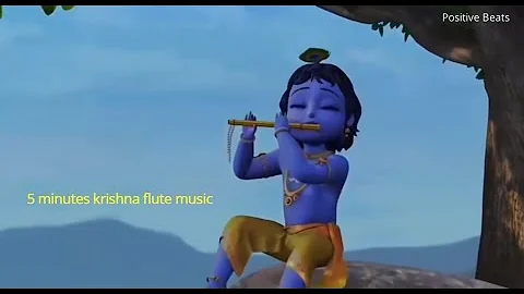 Shri Krishna flute music, Morning Flute Music - 5 minutes krishna flute music