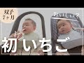 【初めてのいちご（離乳食中期）】双子赤ちゃん生後7ヶ月