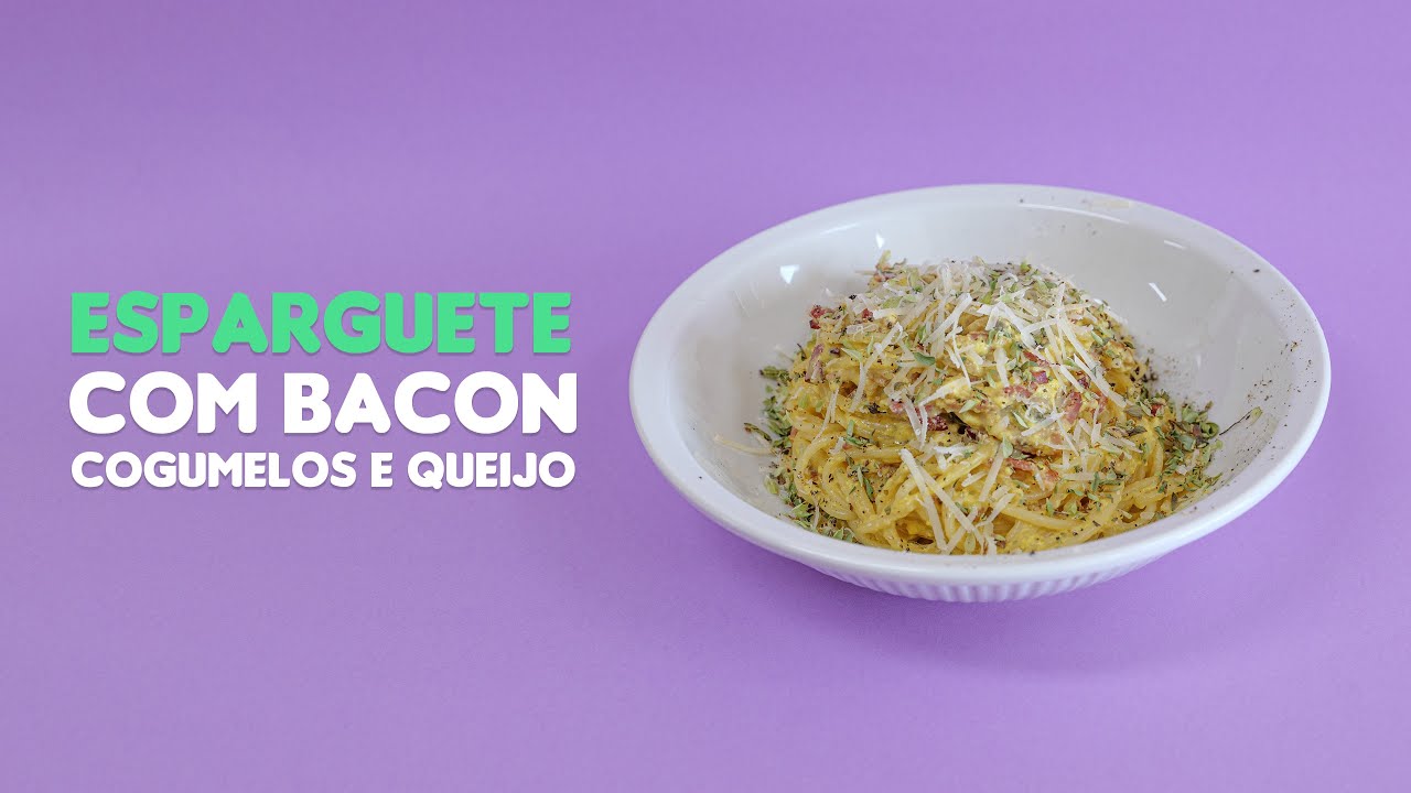 Esparguete Cremoso com Bacon, Cogumelos e Queijo - Receita Rápida e Deliciosa!