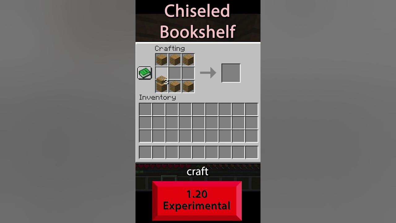 Chiseled Bookshelf Minecraft Crafting Recipe 1.20 