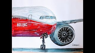 Boeing 777-9, Drawing Timelapse