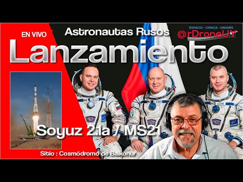 RUSIA LANZA 3 COSMONAUTAS A LA ESTACION ESPACIAL EN COHETE SOYUZ 2.1a -DIRECTO EN ESPAÑOL