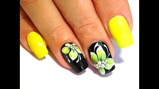 nail yellow flowers designs june