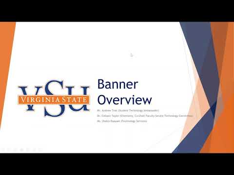 VSU Welcome Session  2020 Introduction to Banner