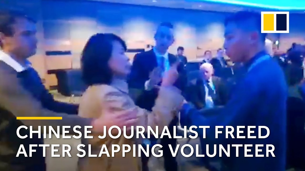 Chinese Journalist Who Slapped Volunteer At Event On Hong Kong Released By British Police Youtube Chinese Journalist Who Slapped Volunteer At Event On Hong Kong Released By British Police Youtube