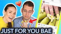 Giving My Boyfriend Banana Nails (peel me baby)