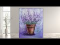 Easy Flower Painting / Lavender Flower Pot /Tutorial  Beginner / Acrylic Painting /MariArtHome