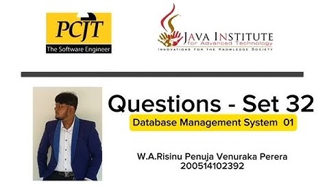 Question Set 32 | Database Management System | Java Institute