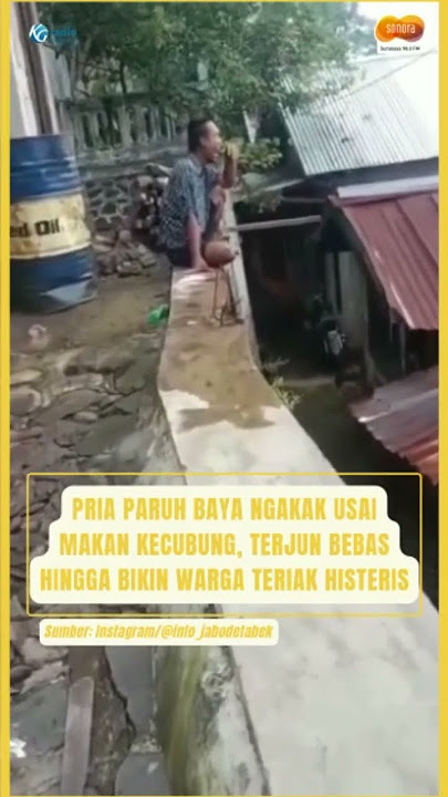 PRIA PARUH BAYA NGAKAK USAI MAKAN KECUBUNG, TERJUN BEBAS HINGGA BIKIN WARGA TERIAK HISTERIS #shorts