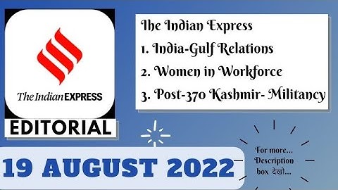 19th August  2022 | Gargi Classes The Indian Express Editorials and Ideas Analysis | By R.K. Lata