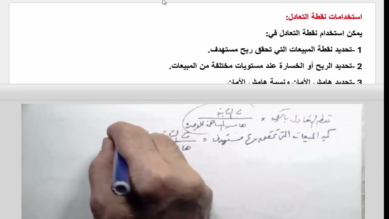 استخدامات نقطة التعادل - حسب 202 - مبادئ التكاليف والمحاسبة الإدارية - جامعة الملك سعود