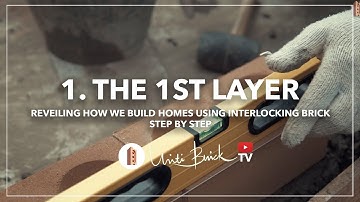 (Part 1 :  The 1st Layer) How to install Interlocking Brick wall
