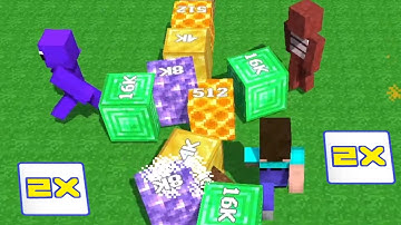 Minecraft 2048. Noob VS Noob. Cubes 2048.io Game