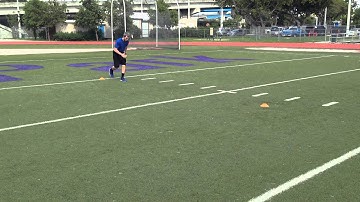Backpedal with diagonal sprint