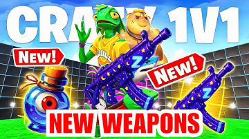 NEW WEAPONS CRAZY 1V1 FFA ALL GUNS & RIDES MAP FORTNITE CREATIVE (PART 40) Sleep SMG Crazy 1v1 ffa