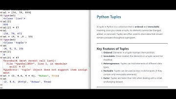 Python for AI, ML, DA, DS - Tuple in Python   Methods, Slicing, Constructor   Hindi