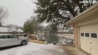 Raw: Loud thundersleet in North Texas winter storm