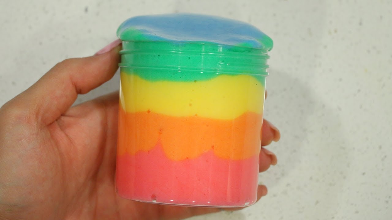 Making Satisfying Rainbow Putty Slime 