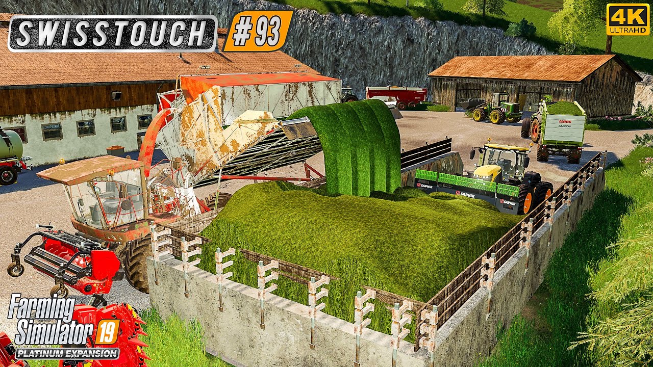 Chopping Grass & Making Silage. Spreading Digestate. Sowing Oat ⭐ Swisstouch #93 ⭐ FS19 Timelapse