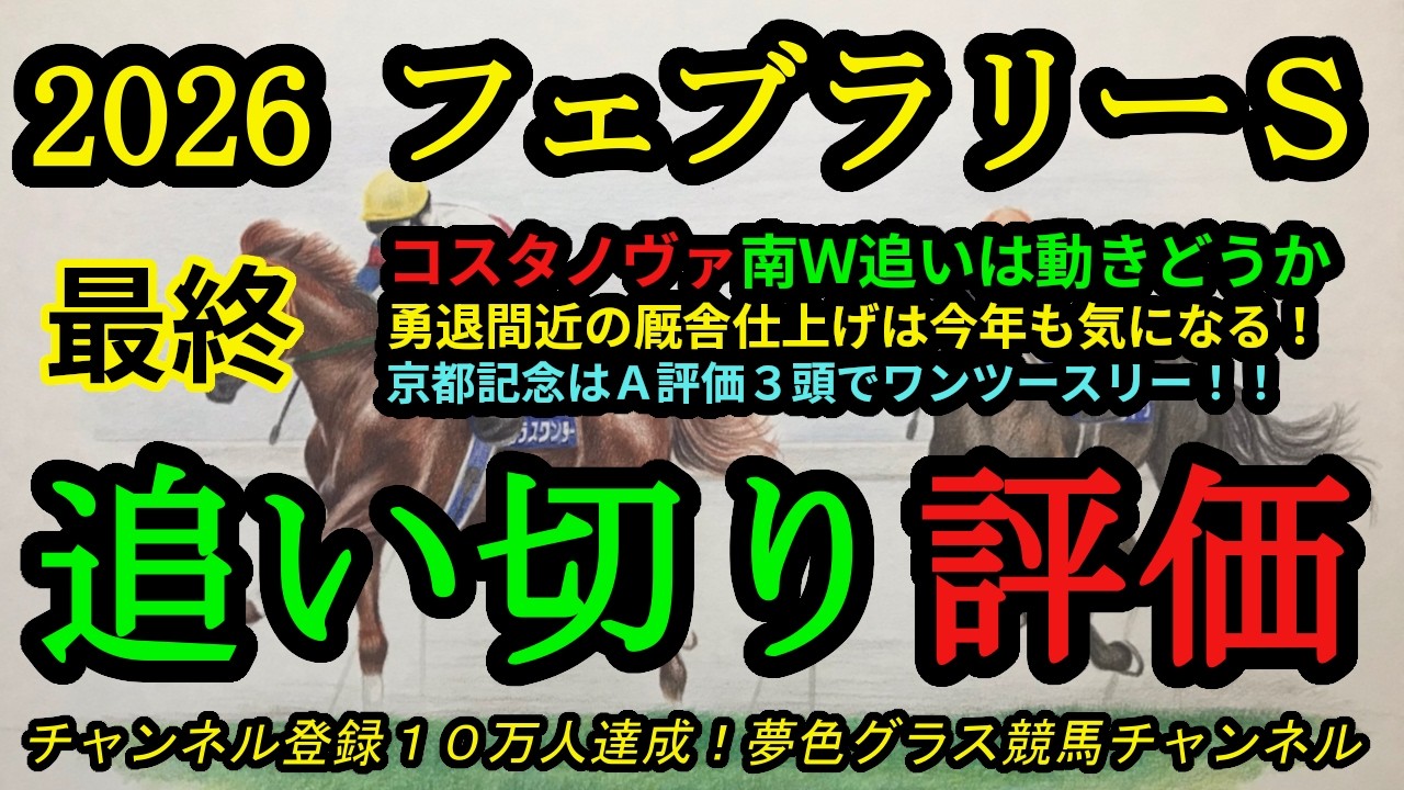 【最終追い切り評価】2026フェブラリーステークス！注目コスタノヴァのウッドコースでの動きは？勇退間近調教師さんの仕上げも気になるところ！