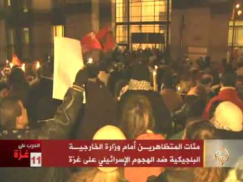 مظاهرات في بلجيكا تقف ضد الهجوم الإسرائيلي على غزة
