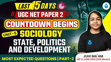 UGC NET Sociology | Unit 5 State, Politics and Development Most Expected MCQs | NET Dec 2023 JRFAdda