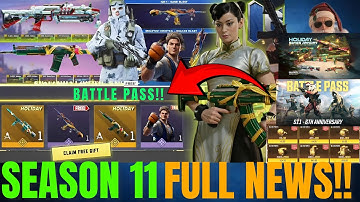 All Season 11 News😳Battle Pass & Armory Series Christmas + Street Fighter Collab + Free Tokens✅