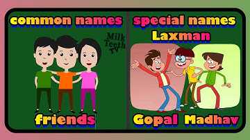Special Names and Common Names // Types of Nouns Proper Nouns and Common Nouns with Famous Cartoons