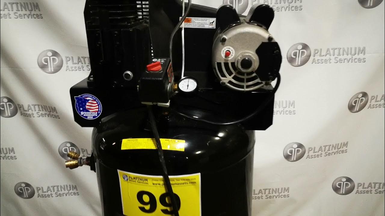 SANBORN, SL3706056, 4 HP, VERTICAL, TANK MOUNTED ,PISTON TYPE, AIR COMPRESSOR YouTube