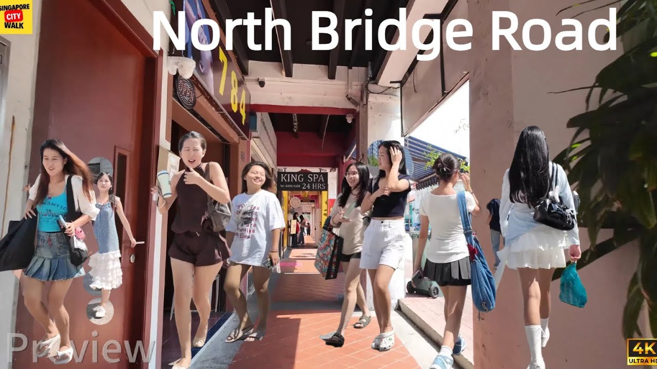 Explore Massage Centers Along North Bridge Road|Singapore 4K Walking Video
